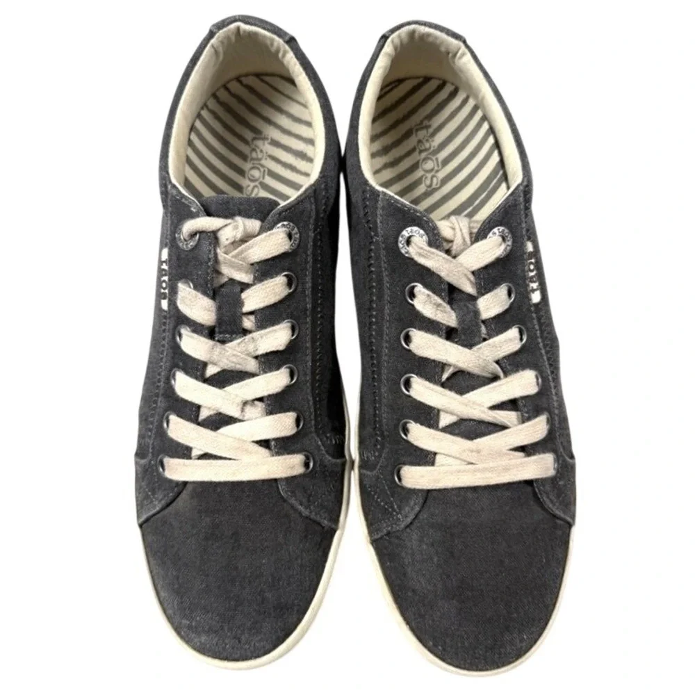 Taos Star Charcoal Canvas Low Top Sneakers Womens 10 Grey STA-1284 Walking Shoes